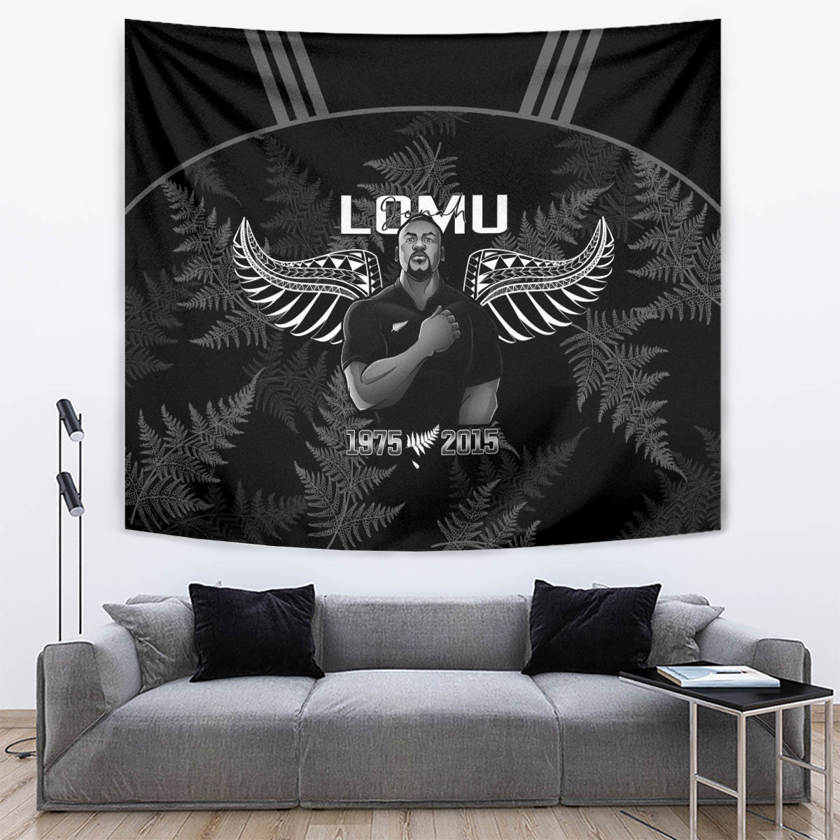 New Zealand Silver Fern Rugby Tapestry Aotearoa Godfather Proud Gone But Never Forgotten - Wonder Print Shop