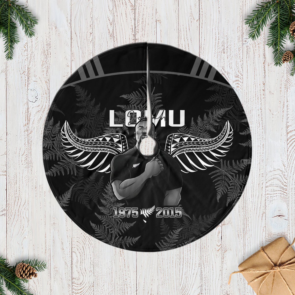 New Zealand Silver Fern Rugby Tree Skirt Aotearoa Godfather Proud Gone But Never Forgotten - Wonder Print Shop