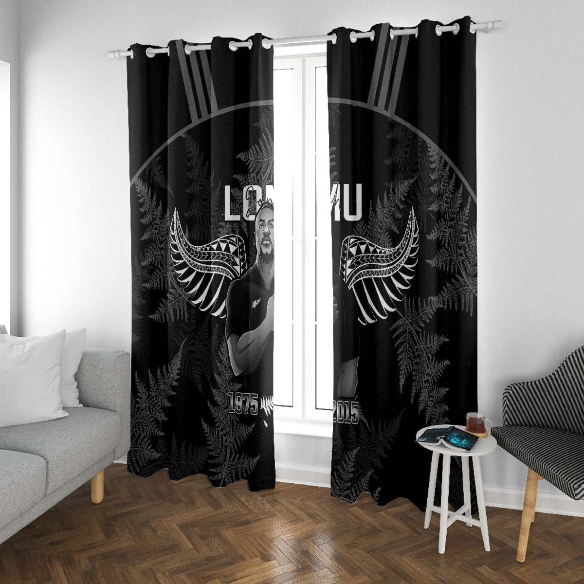 New Zealand Silver Fern Rugby Window Curtain Aotearoa Godfather Proud Gone But Never Forgotten - Wonder Print Shop