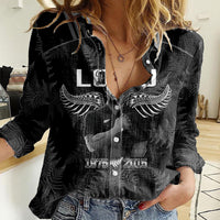 New Zealand Silver Fern Rugby Women Casual Shirt Aotearoa Godfather Proud Gone But Never Forgotten - Wonder Print Shop