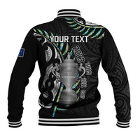 Personalised New Zealand Silver Fern Rugby Baseball Jacket Paua Shell With Champions Trophy History NZ Forever - Wonder Print Shop