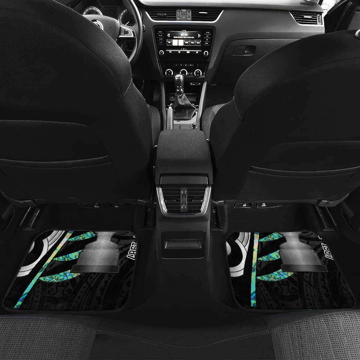 Personalised New Zealand Silver Fern Rugby Car Mats Paua Shell With Champions Trophy History NZ Forever - Wonder Print Shop