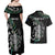 Personalised New Zealand Silver Fern Rugby Couples Matching Off Shoulder Maxi Dress and Hawaiian Shirt Paua Shell With Champions Trophy History NZ Forever - Wonder Print Shop