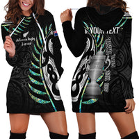 Personalised New Zealand Silver Fern Rugby Hoodie Dress Paua Shell With Champions Trophy History NZ Forever - Wonder Print Shop
