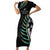 Personalised New Zealand Silver Fern Rugby Short Sleeve Bodycon Dress Paua Shell With Champions Trophy History NZ Forever - Wonder Print Shop