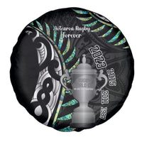 Personalised New Zealand Silver Fern Rugby Spare Tire Cover Paua Shell With Champions Trophy History NZ Forever - Wonder Print Shop