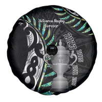 Personalised New Zealand Silver Fern Rugby Spare Tire Cover Paua Shell With Champions Trophy History NZ Forever - Wonder Print Shop