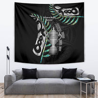 Personalised New Zealand Silver Fern Rugby Tapestry Paua Shell With Champions Trophy History NZ Forever - Wonder Print Shop