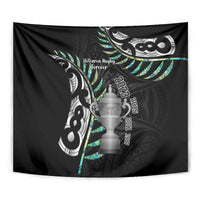 Personalised New Zealand Silver Fern Rugby Tapestry Paua Shell With Champions Trophy History NZ Forever - Wonder Print Shop