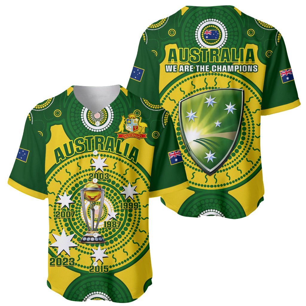Australia Cricket Baseball Jersey 2023 World Cup 6th Champions Trophy National Color - Wonder Print Shop