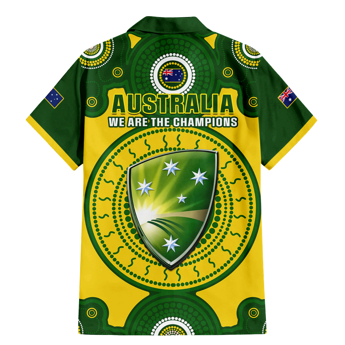 Australia Cricket Family Matching Mermaid Dress and Hawaiian Shirt 2023 World Cup 6th Champions Trophy National Color - Wonder Print Shop