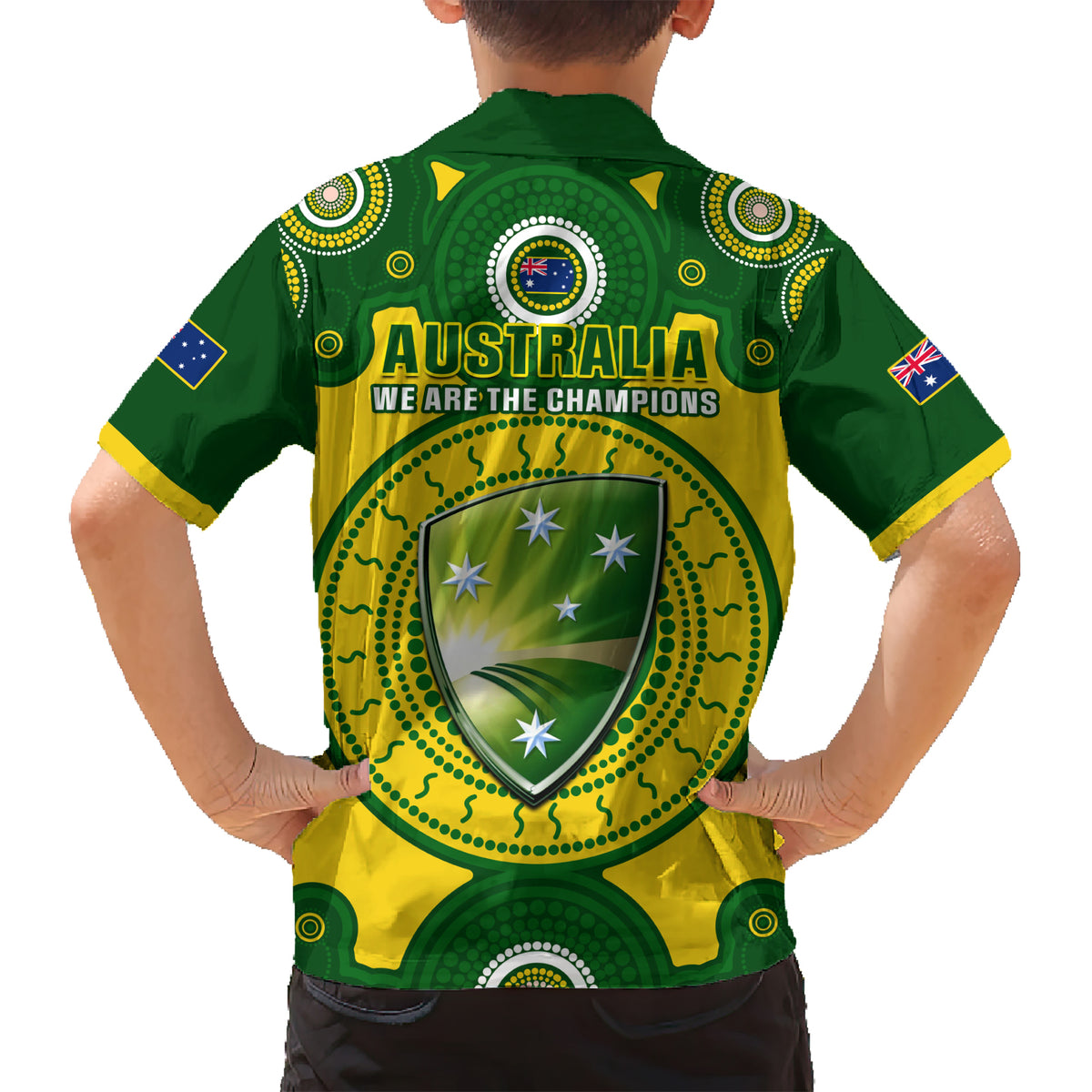 Australia Cricket Hawaiian Shirt 2023 World Cup 6th Champions Trophy National Color - Wonder Print Shop