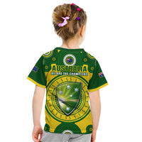 Australia Cricket Kid T Shirt 2023 World Cup 6th Champions Trophy National Color - Wonder Print Shop