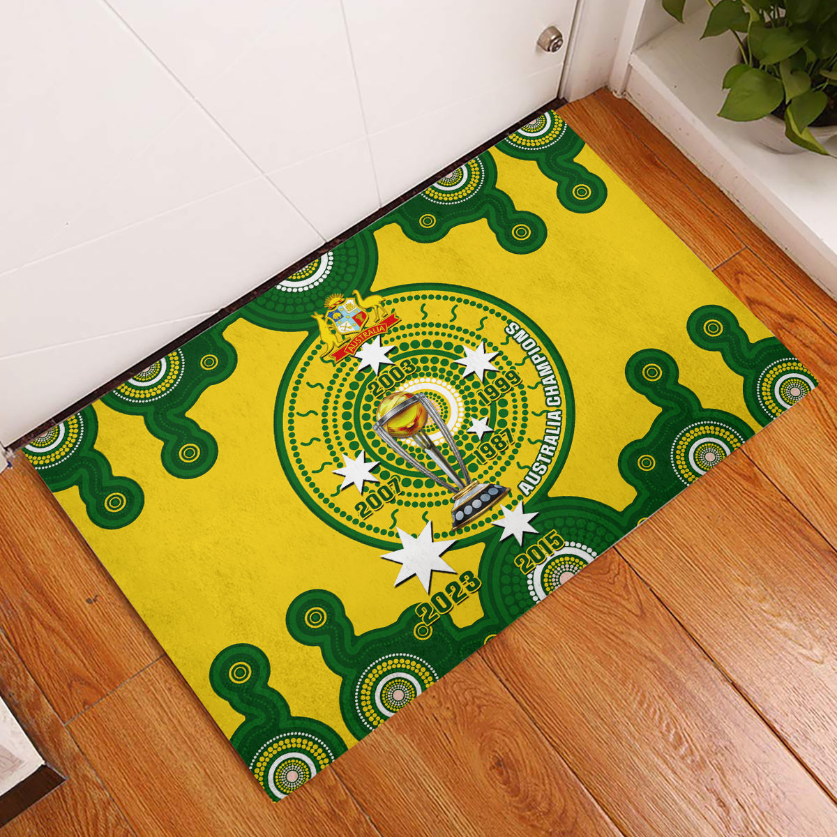 Australia Cricket Rubber Doormat 2023 World Cup 6th Champions Trophy National Color - Wonder Print Shop