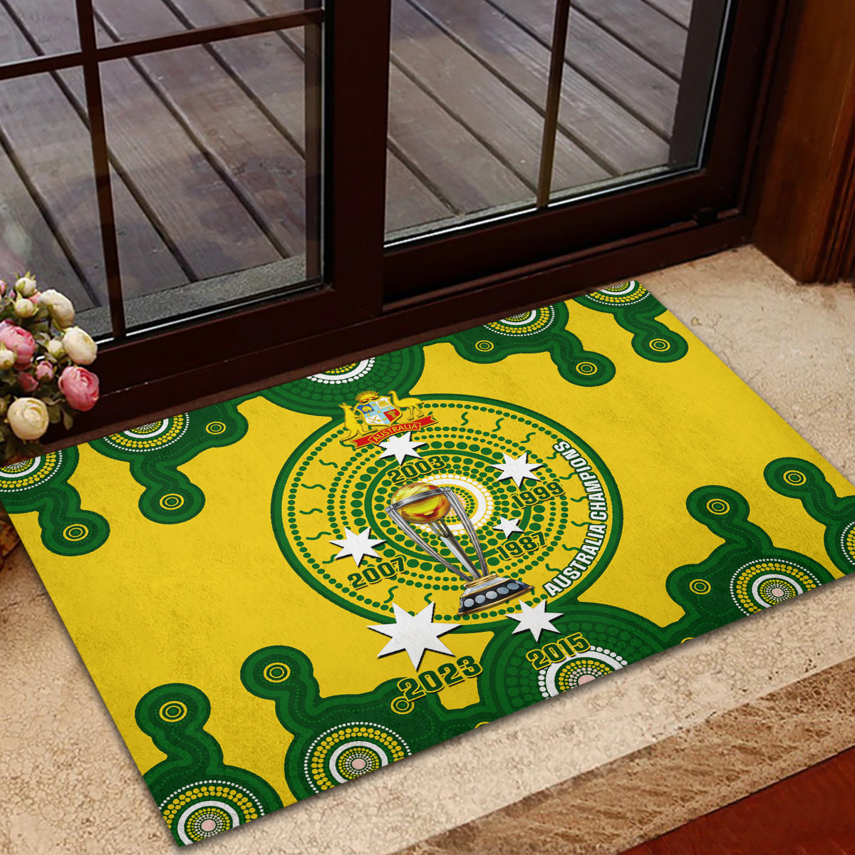 Australia Cricket Rubber Doormat 2023 World Cup 6th Champions Trophy National Color - Wonder Print Shop
