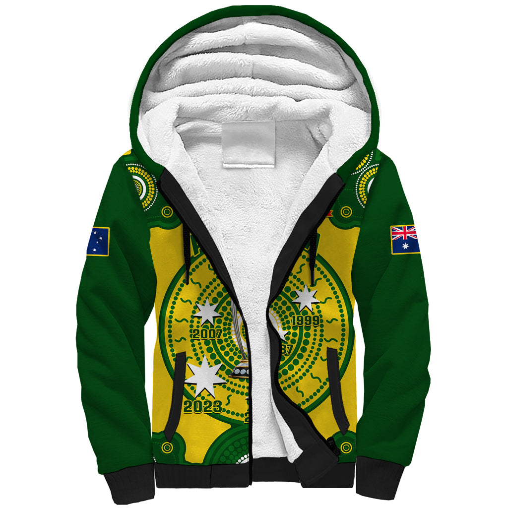Australia Cricket Sherpa Hoodie 2023 World Cup 6th Champions Trophy National Color - Wonder Print Shop