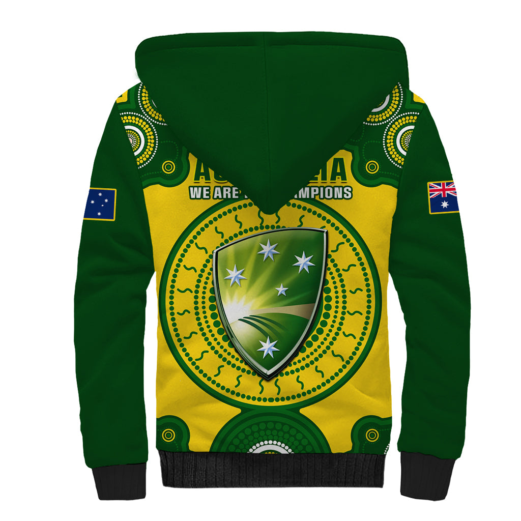 Australia Cricket Sherpa Hoodie 2023 World Cup 6th Champions Trophy National Color - Wonder Print Shop