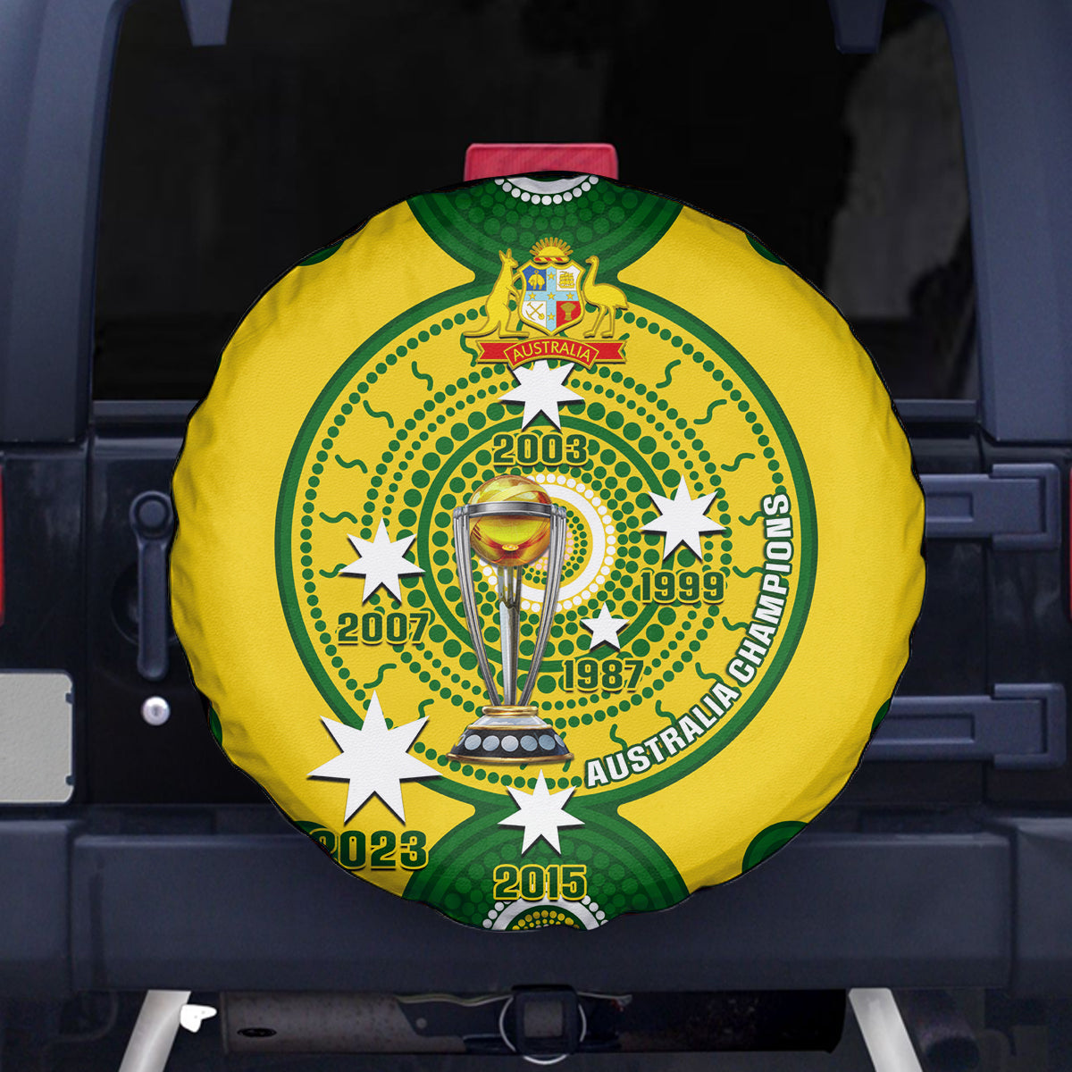 Australia Cricket Spare Tire Cover 2023 World Cup 6th Champions Trophy National Color - Wonder Print Shop