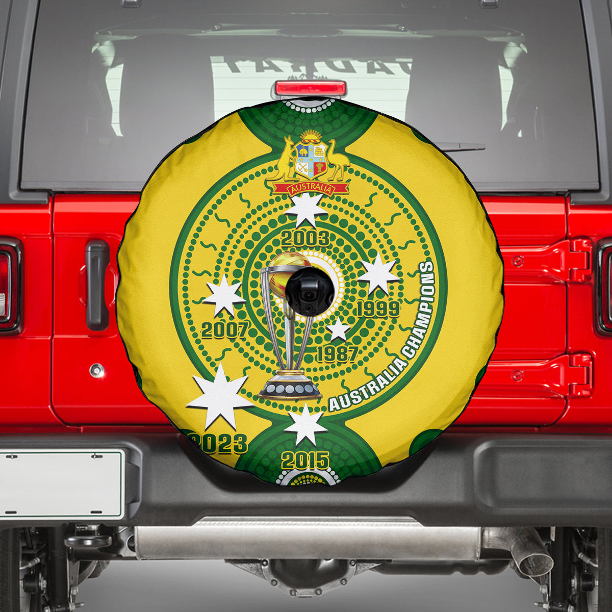 Australia Cricket Spare Tire Cover 2023 World Cup 6th Champions Trophy National Color - Wonder Print Shop