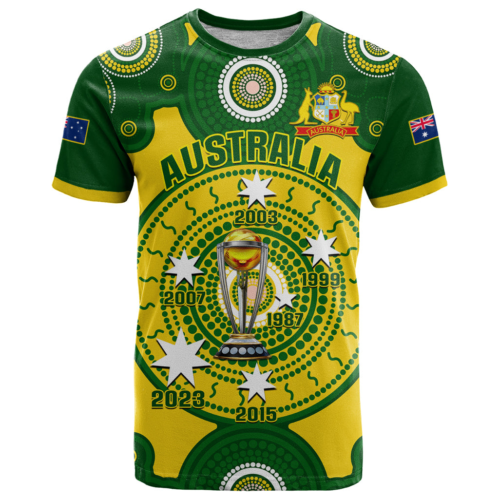 Australia Cricket T Shirt 2023 World Cup 6th Champions Trophy National Color - Wonder Print Shop