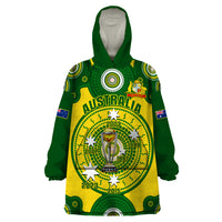Australia Cricket Wearable Blanket Hoodie 2023 World Cup 6th Champions Trophy National Color - Wonder Print Shop