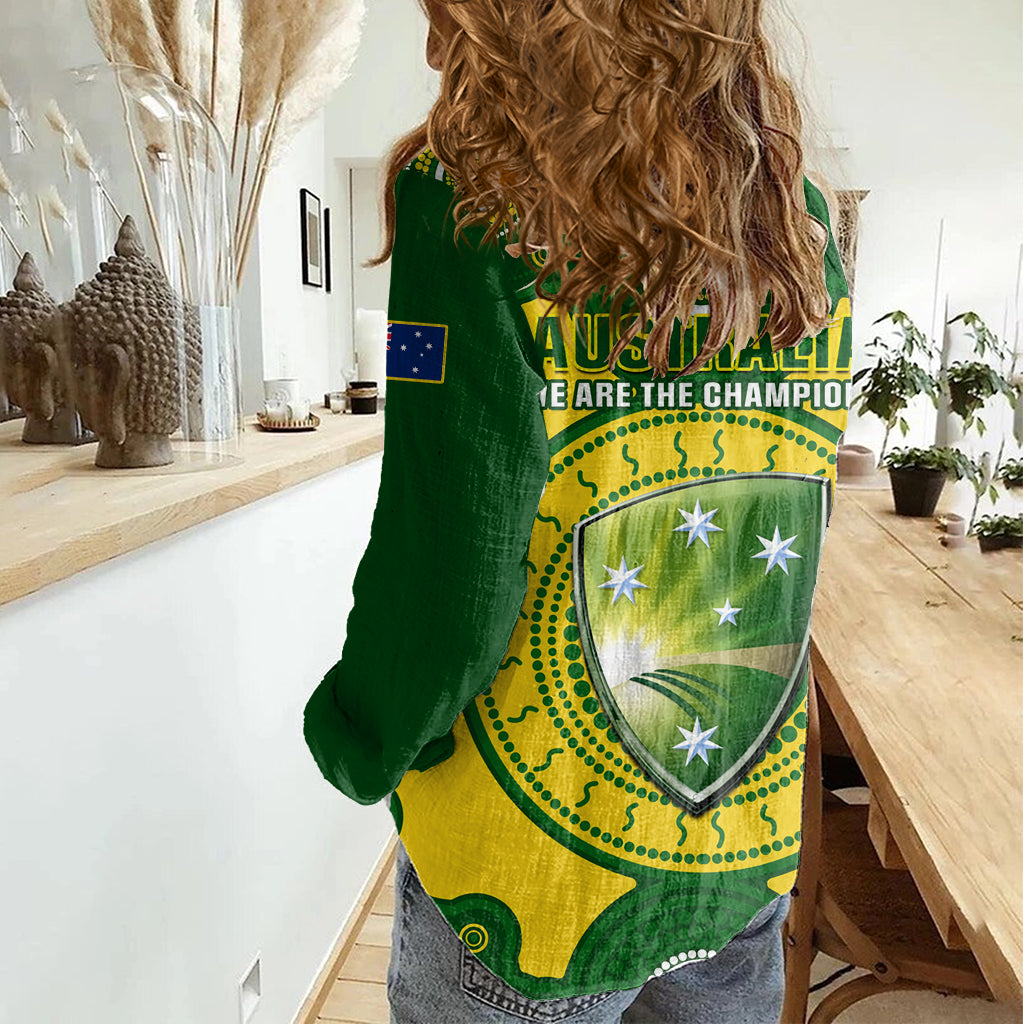 Australia Cricket Women Casual Shirt 2023 World Cup 6th Champions Trophy National Color - Wonder Print Shop