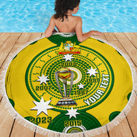 Personalised Australia Cricket Beach Blanket 2023 World Cup 6th Champions Trophy National Color - Wonder Print Shop