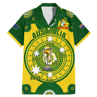 Personalised Australia Cricket Family Matching Mermaid Dress and Hawaiian Shirt 2023 World Cup 6th Champions Trophy National Color - Wonder Print Shop