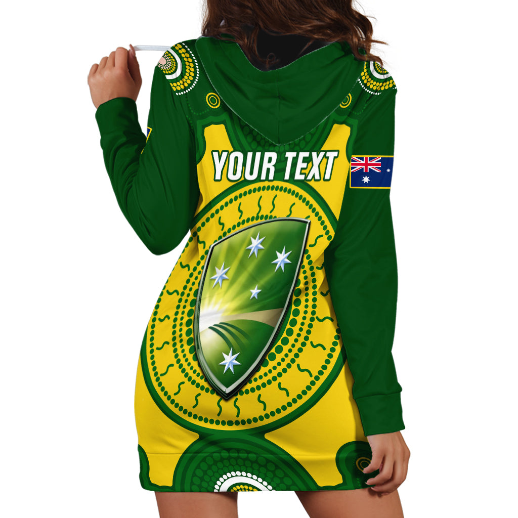 Personalised Australia Cricket Hoodie Dress 2023 World Cup 6th Champions Trophy National Color - Wonder Print Shop