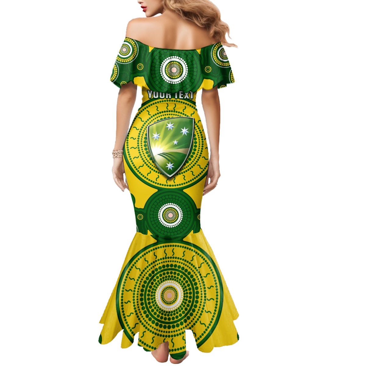Personalised Australia Cricket Mermaid Dress 2023 World Cup 6th Champions Trophy National Color - Wonder Print Shop