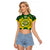 Personalised Australia Cricket Raglan Cropped T Shirt 2023 World Cup 6th Champions Trophy National Color - Wonder Print Shop