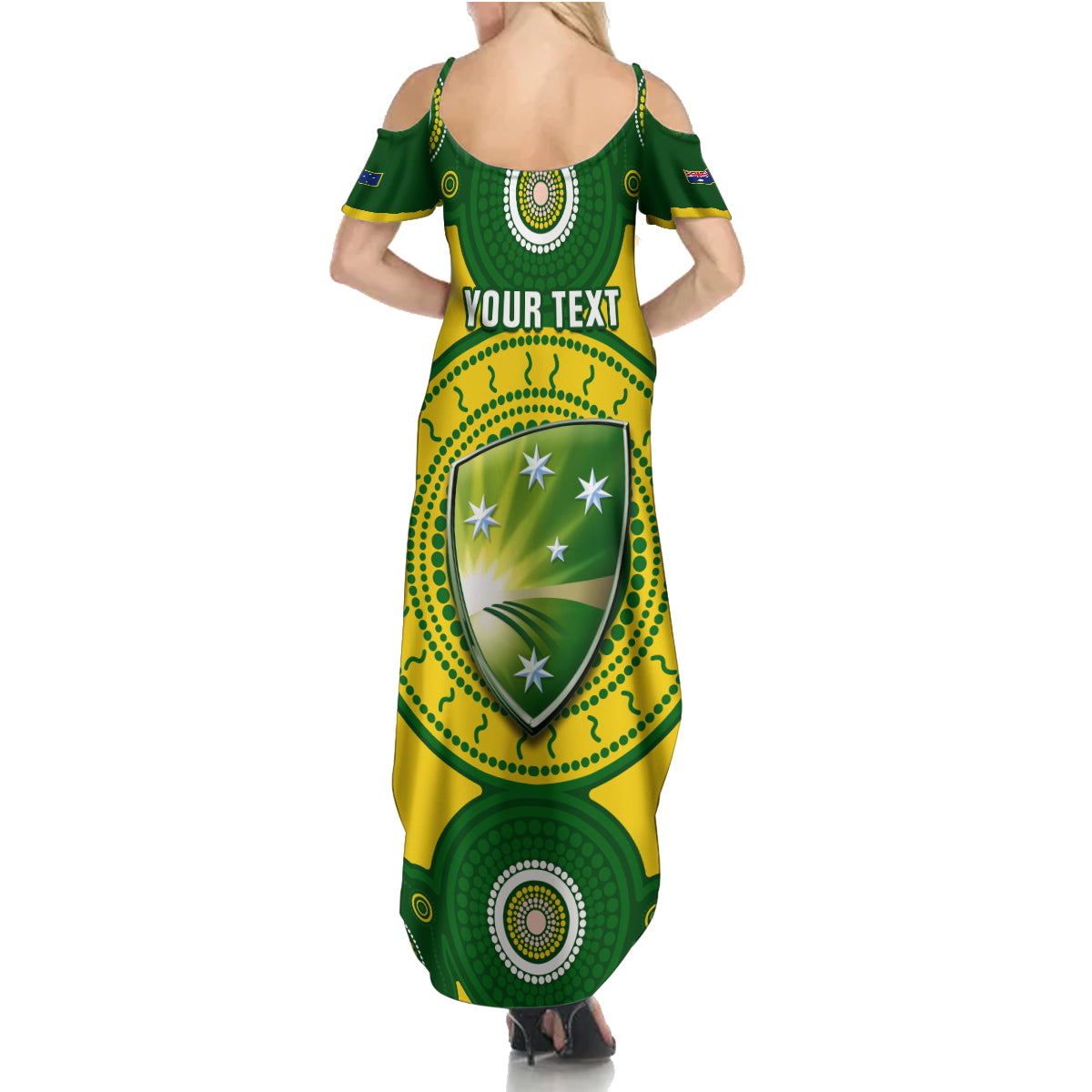 Personalised Australia Cricket Summer Maxi Dress 2023 World Cup 6th Champions Trophy National Color - Wonder Print Shop