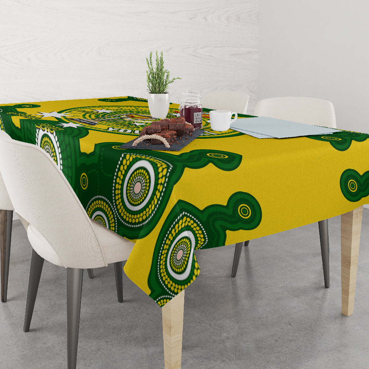 Personalised Australia Cricket Tablecloth 2023 World Cup 6th Champions Trophy National Color - Wonder Print Shop