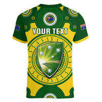 Personalised Australia Cricket Women V Neck T Shirt 2023 World Cup 6th Champions Trophy National Color - Wonder Print Shop