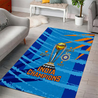 Custom India Cricket Area Rug 2023 World Cup 3rd Champions Proud - Wonder Print Shop