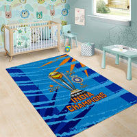 Custom India Cricket Area Rug 2023 World Cup 3rd Champions Proud - Wonder Print Shop