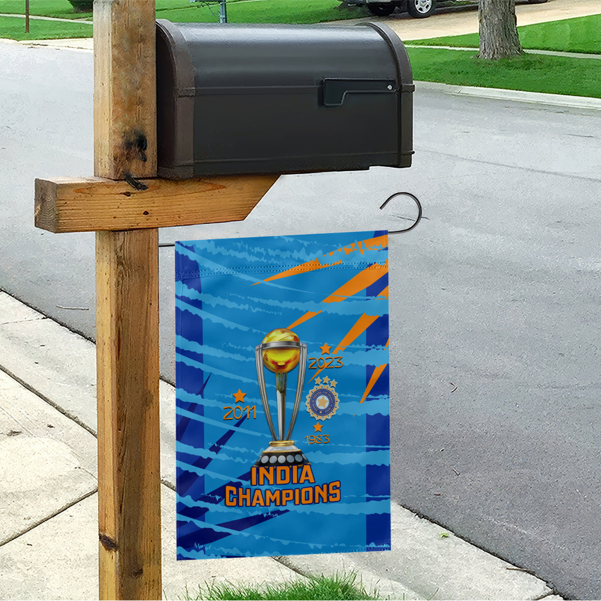 Custom India Cricket Garden Flag 2023 World Cup 3rd Champions Proud - Wonder Print Shop