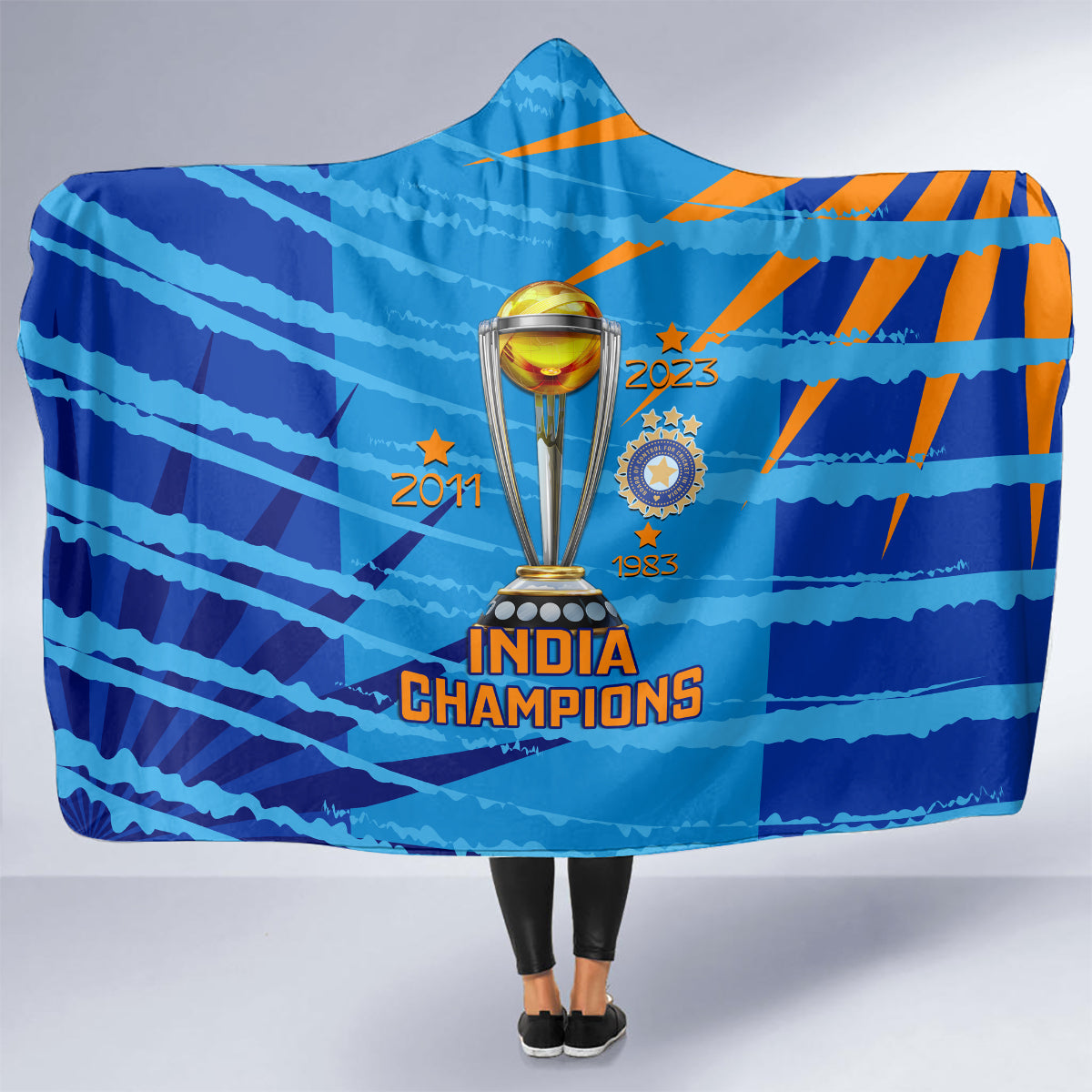 custom-india-cricket-hooded-blanket-2023-world-cup-3rd-champions-proud