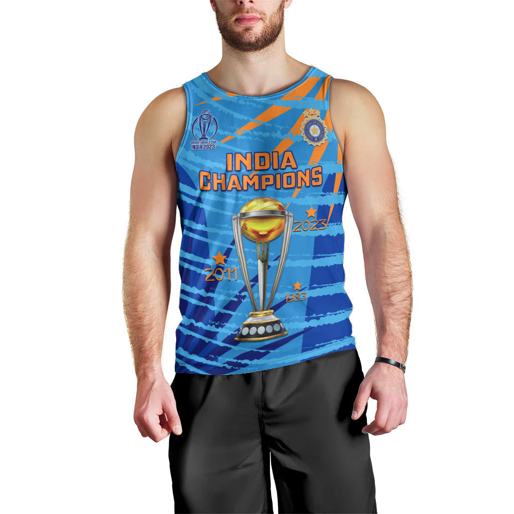 Custom India Cricket Men Tank Top 2023 World Cup 3rd Champions Proud - Wonder Print Shop