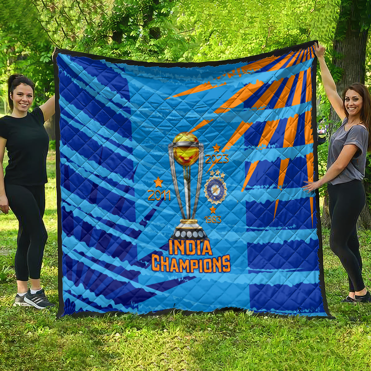 India Cricket Quilt 2023 World Cup 3rd Champions Proud - Wonder Print Shop