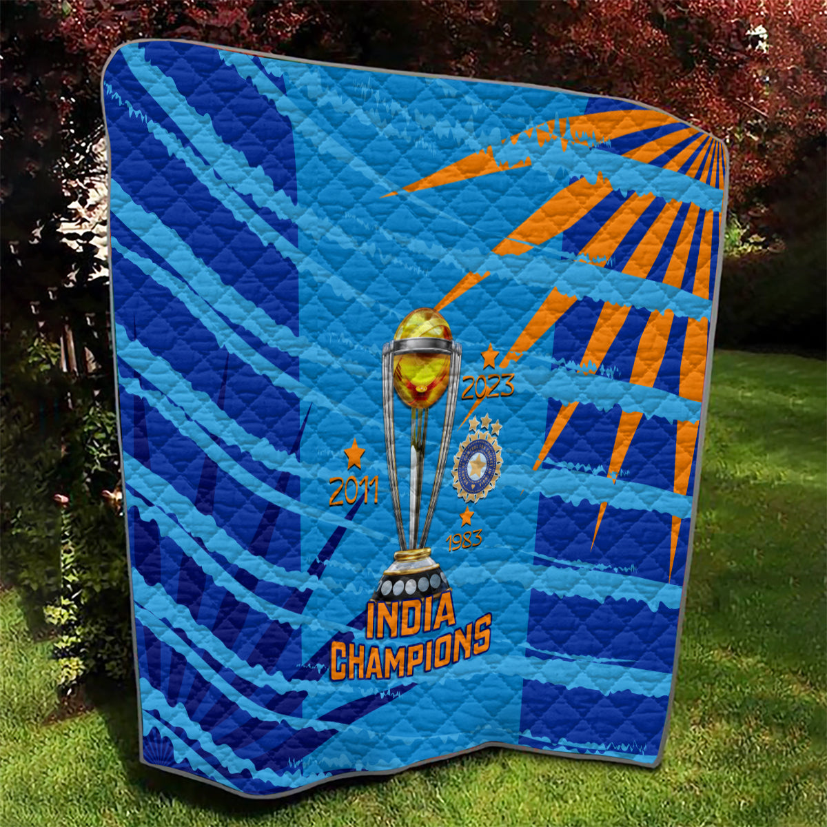 India Cricket Quilt 2023 World Cup 3rd Champions Proud - Wonder Print Shop
