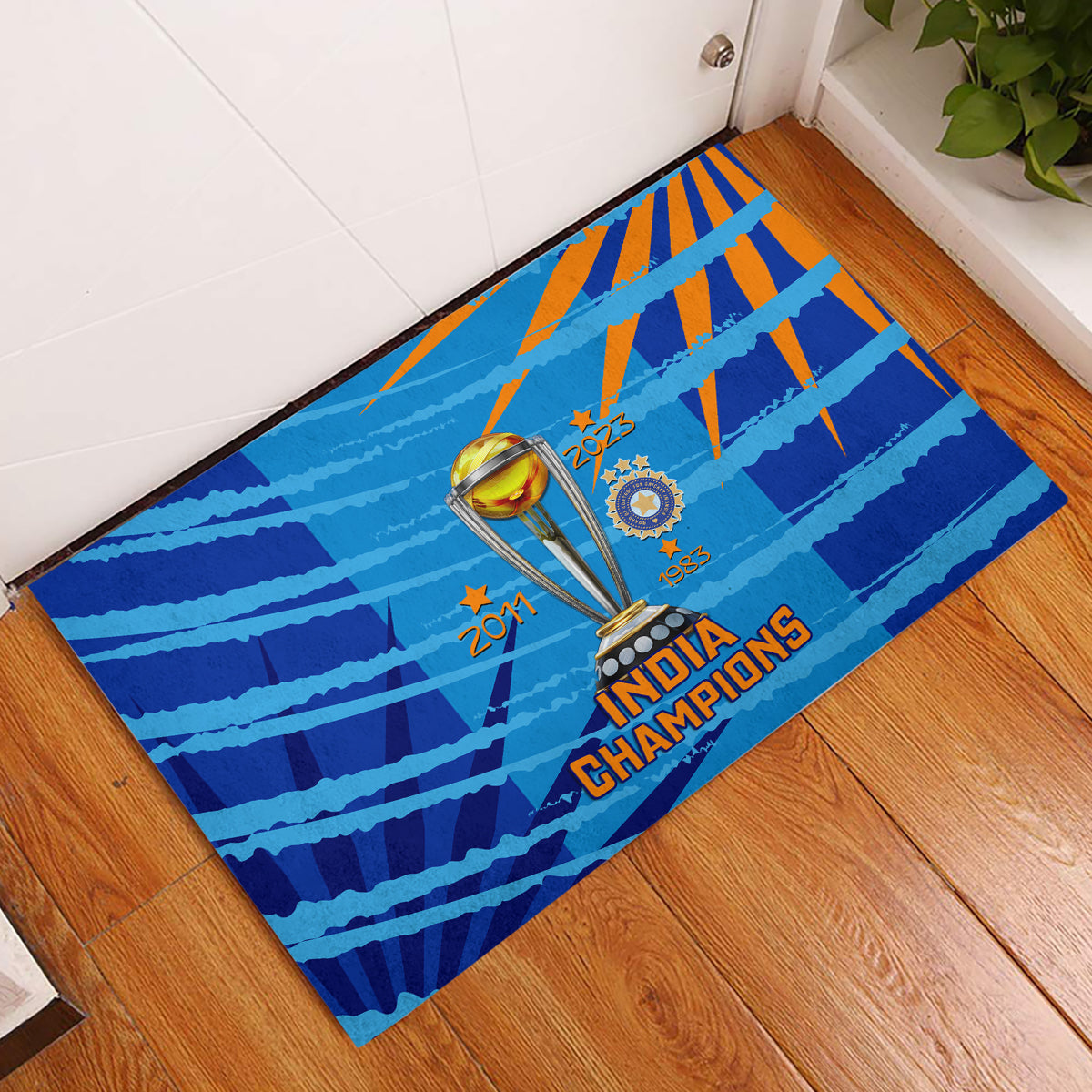 Custom India Cricket Rubber Doormat 2023 World Cup 3rd Champions Proud - Wonder Print Shop