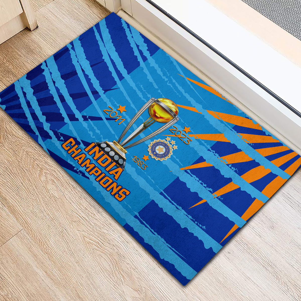 Custom India Cricket Rubber Doormat 2023 World Cup 3rd Champions Proud - Wonder Print Shop
