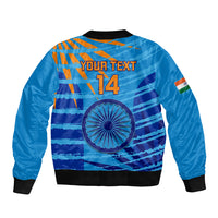 Custom India Cricket Sleeve Zip Bomber Jacket 2023 World Cup 3rd Champions Proud - Wonder Print Shop