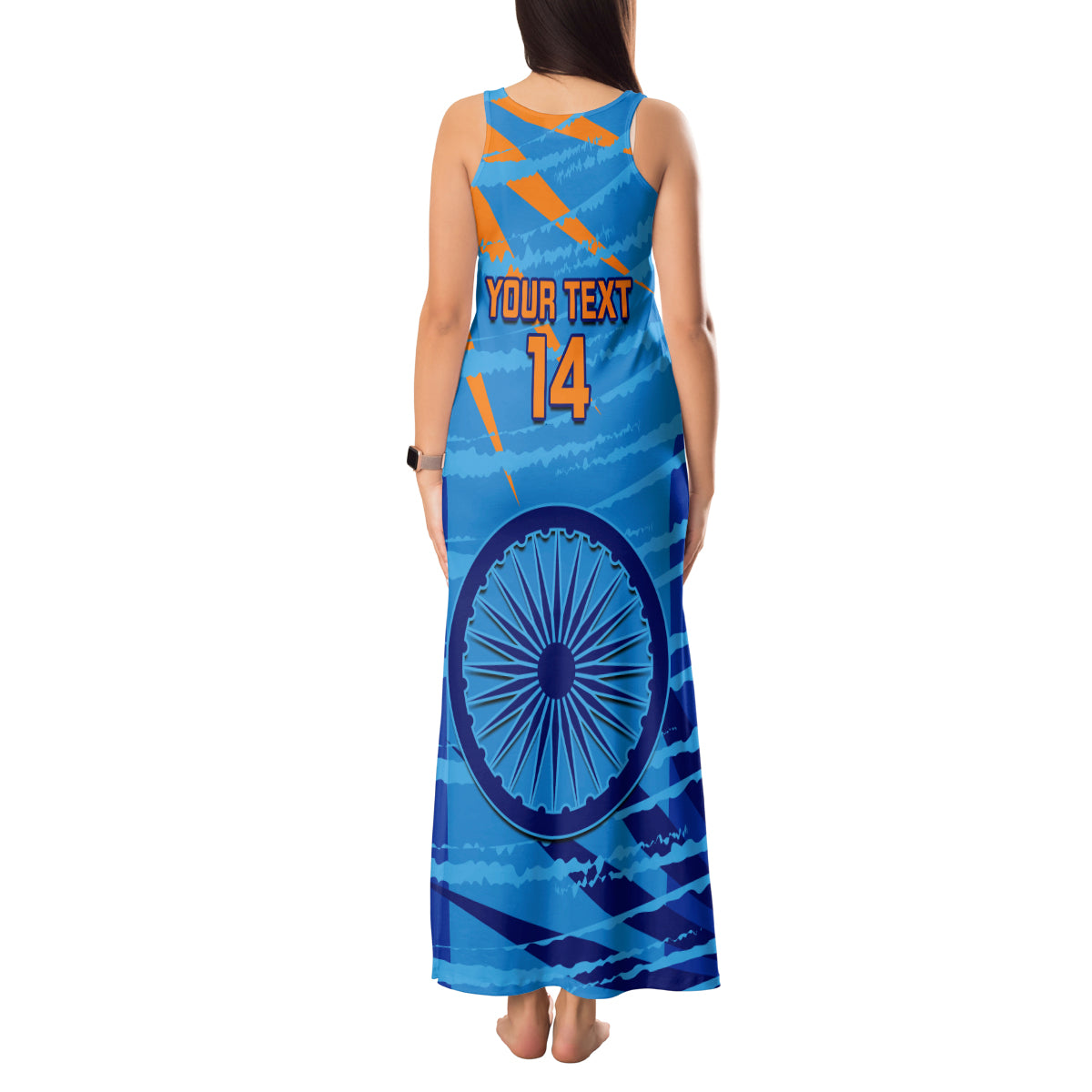 Custom India Cricket Tank Maxi Dress 2023 World Cup 3rd Champions Proud - Wonder Print Shop