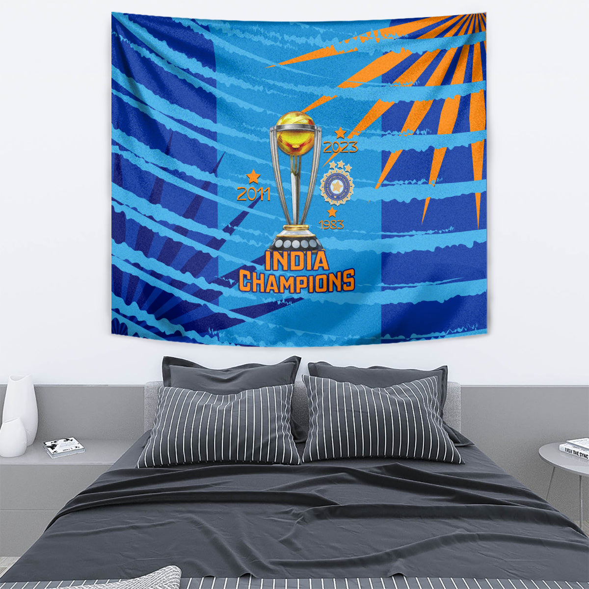 India Cricket Tapestry 2023 World Cup 3rd Champions Proud - Wonder Print Shop