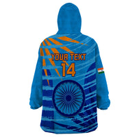 Custom India Cricket Wearable Blanket Hoodie 2023 World Cup 3rd Champions Proud - Wonder Print Shop