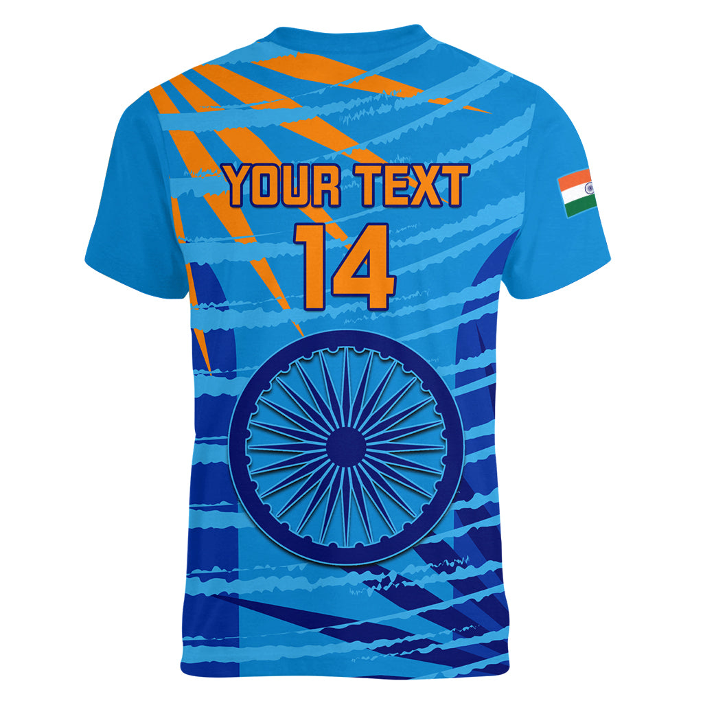 Custom India Cricket Women V Neck T Shirt 2023 World Cup 3rd Champions Proud - Wonder Print Shop