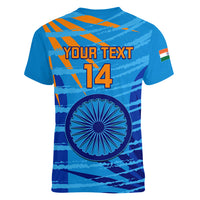 Custom India Cricket Women V Neck T Shirt 2023 World Cup 3rd Champions Proud - Wonder Print Shop