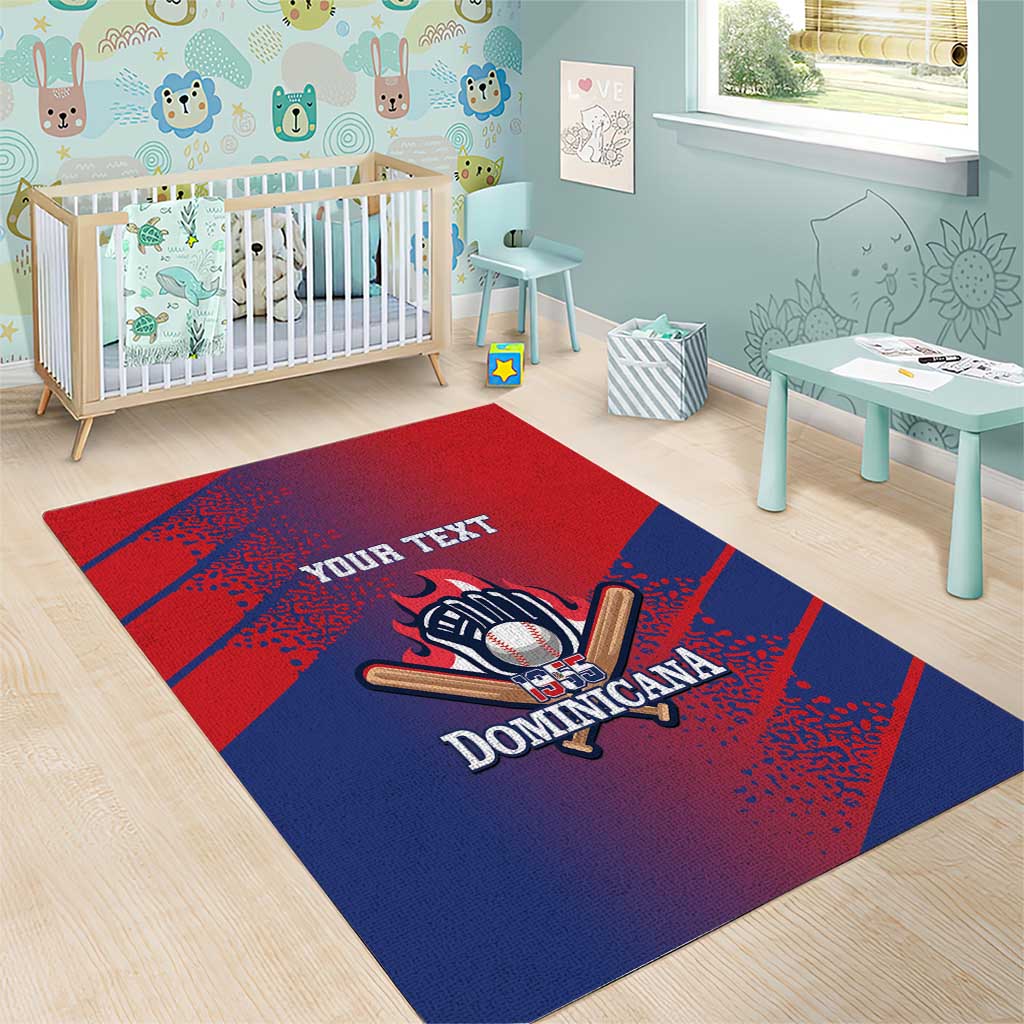 Custom Baseball Dominicana Area Rug Go Champions Grunge Style - Wonder Print Shop